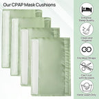 6 Packs Satin CPAP Strap Covers Soft, CPAP Mask Cushions, Breathable CPAP Strap Cushions, CPAP Hair Protector for Women and Man, Universal Silk CPAP Strap Covers for Reducing Red Marks (Light Green)