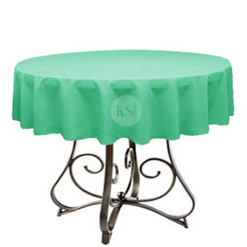 KS Linens Round 72-Inch Polyester Tablecloth - Available in Over 45 Colors, Ideal for Restaurants and Versatile Event Overlays Choose from Classic White, Elegant Black, and More! (Acqua Blue)