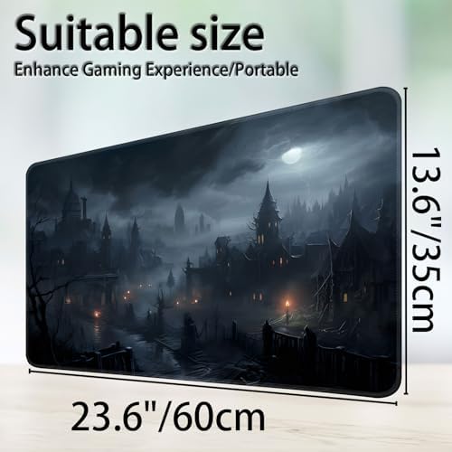 for MTG Game Playmat, for Magic TCG Rubber Play mat,Tabletop Card Playmats with Smooth Surface,Trading Card Inked Game Mat,Battle Game,Fantasy Castle