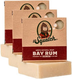 Dr. Squatch All Natural Bar Soap for Men with Zero Grit, 3 Pack, Bay Rum