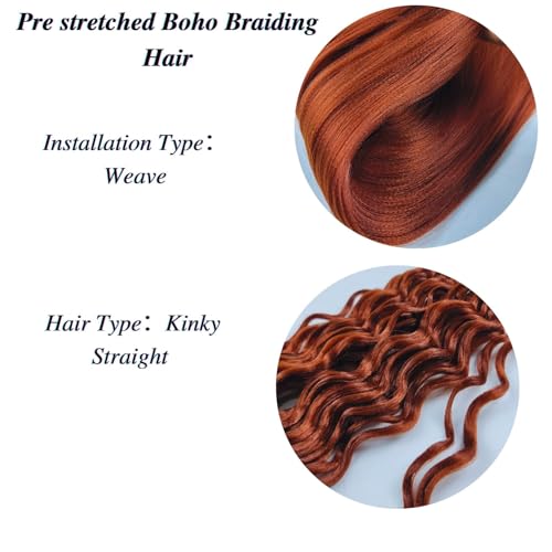 Ginger Brown Boho Braiding Hair Curly Braiding Hair for Boho Braids Bohemian Braiding Hair