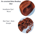 Ginger Brown Boho Braiding Hair Curly Braiding Hair for Boho Braids Bohemian Braiding Hair