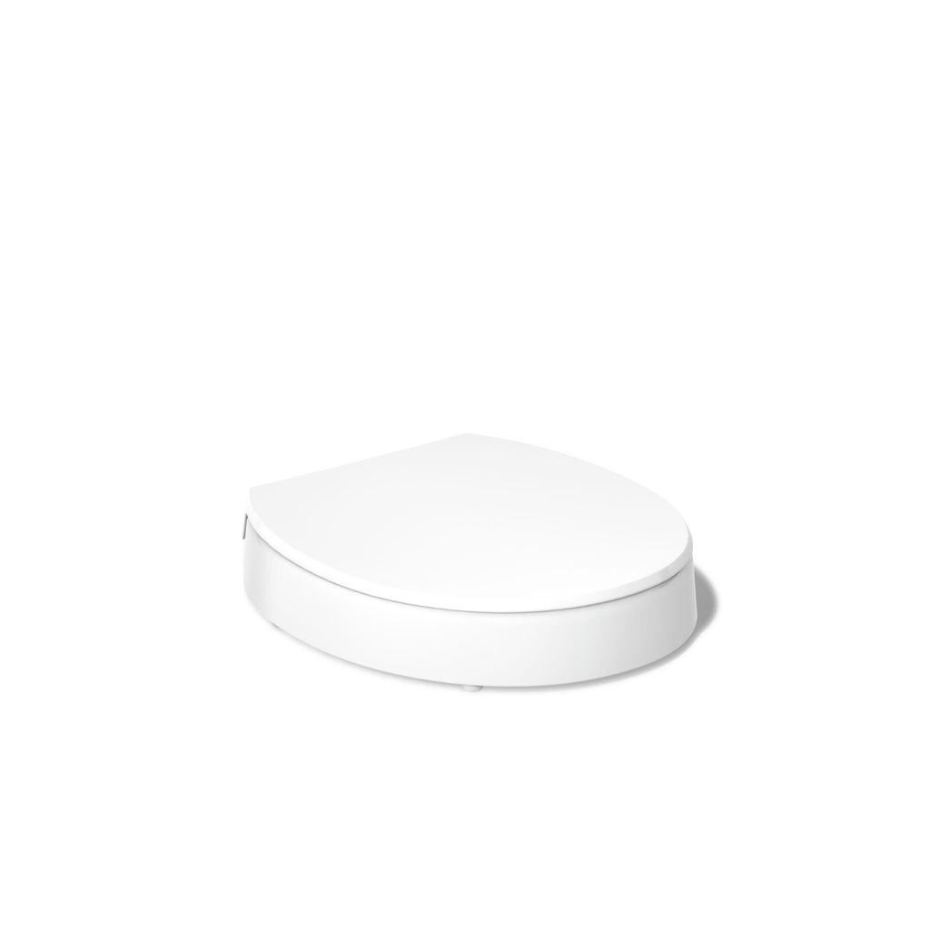 KOHLER 25876-0 Hyten 3" Height, Elevated Soft Close Round Toilet Seat, Contoured Seat with Grip-Tight Bumpers, Quick-Attach Hardware, White