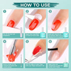 Morovan Gel Nail Polish Remover Kit: Gel Polish Remover for Nails with Liquid Latex Tape Peel off Nail Strengthener Cuticle Pusher Quick & Easy Gel Remover for Nails in 3-5 mins No Soaking Or Wrapping