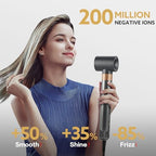 Hair Dryer Brush, webeauty 5 in 1 One Step Professional Hot Air Brush Set for Fast Drying, Curling Drying, Straightening Combing, Hair Styler [Ceramic Coating] [Negative Ion] 110000 RPM (Grey+Gold)