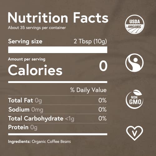 Fabula Low Acid Coffee Beans Whole, USDA Organic Coffee Beans Medium Roast - Non-GMO - No Molds - Mycotoxins Pesticides Free - Single Origin Coffee - 12 oz