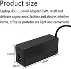 USB-C 65W 45W AC Replacement Charger Compatible with Lenovo ThinkPad T480 T490 T580 ADLX65YDC2A ADLX65YLC2D ADLX65YDC3A ADLX65YDC2D chromebook 2nd Gen S330 65W Laptop Power Supply Adapter Cord