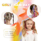 Dreamlover Mix Colored Hair Extensions for Kids, Girls Clip In Rainbow Hair Extensions, Dual-color Curly Hairpieces for Halloween, 24 Pieces