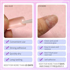 240pc French Tip Press on Nails Long Fake Nails with Glue and Adhesive Tab, False Acrylic Nails Press on Nails Square Nail Tips Artificial Glue on Nails Press ons Fingernail Stick on Nails