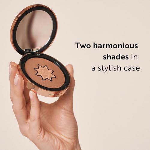 M. Asam MAGIC FINISH Satin Bronzer Amber & Walnut (0.22 oz) - 4-in-1 Bronzer Powder, Satin-Touch Texture, Creamy-Soft with Ultra-Fine Color Pigments, Vegan & Silicone-Free