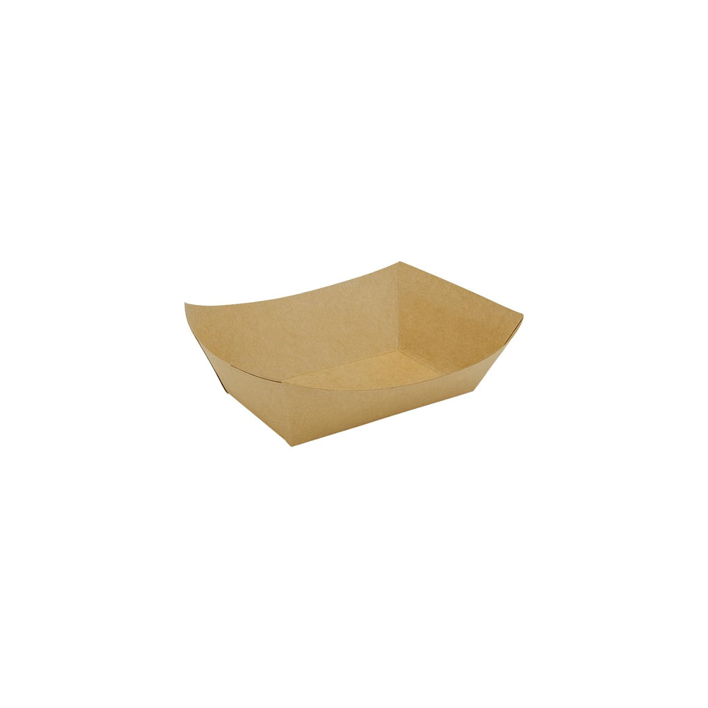 Karat Paper Food Trays Disposable [1 LB - 1,000 ct] Sturdy Food Boats, Leak Resistant | Ideal for Snacks, Nachos and Finger Foods | Kraft