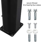 VINGLI Solar Heated Shower, 9.3 Gallon Outdoor Shower with Shower Head and Foot Shower Tap，for Outdoor Backyard Poolside Beach Pool Spa,Black (9.3 Gallon)
