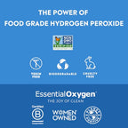 Essential Oxygen Food Grade Hydrogen Peroxide 3%, Natural Cleaner, Refill, 32 Fl Oz