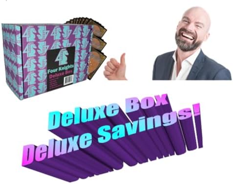 Four Knights MTG Deluxe Collection Booster Box - 1000+ Assorted C/UC Cards with 30 Rares, 30 Foils, and 5 Mythics - Limited Duplicates - Compatible with Magic