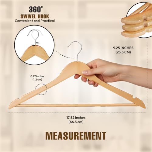 Utopia Home Wooden Hangers 30 Pack – Slim Suit Hangers Natural