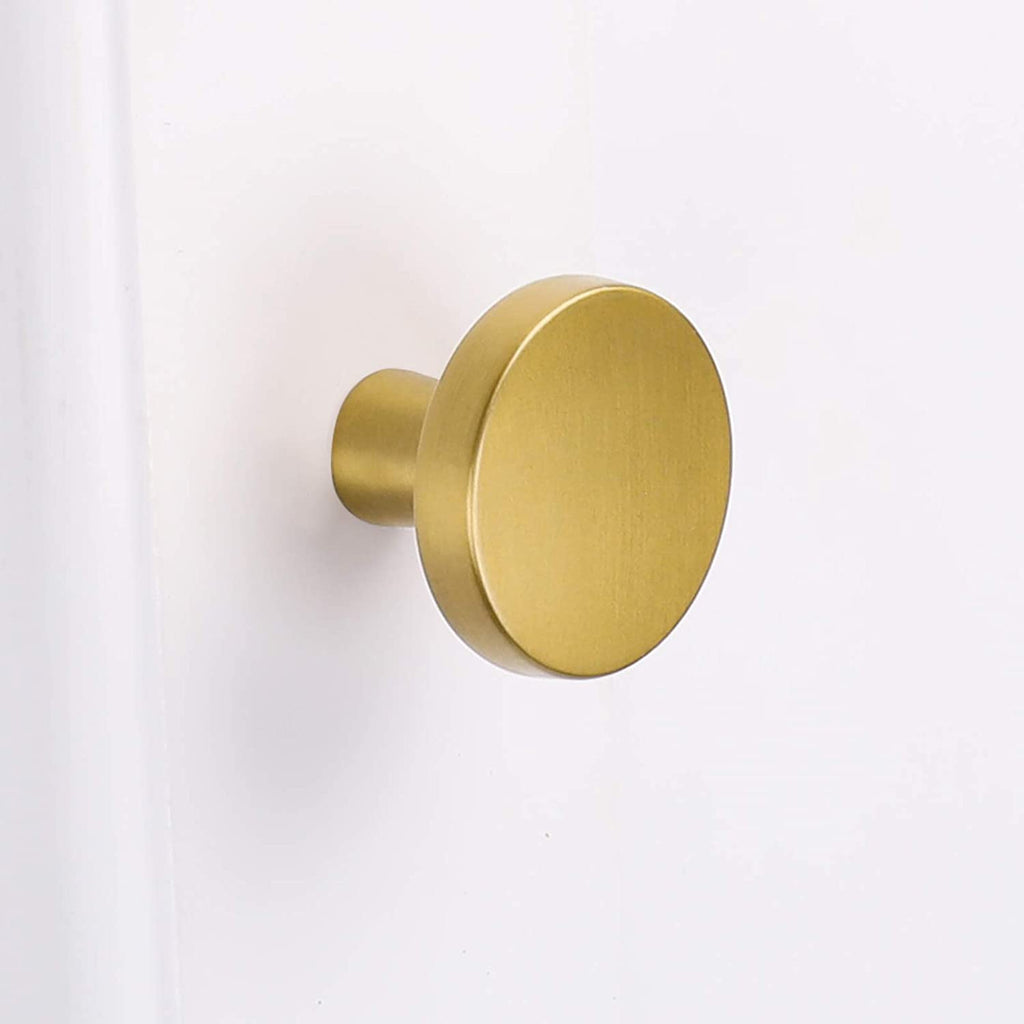 Goldenwarm 60 Pack Brushed Brass Cabinet Knobs for Modern Kitchen Hardware Handles Gold Round Drawer Knob for Closet Bifold Cabinets Pulls,1.27 Inch
