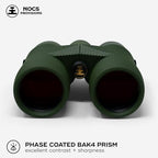 Nocs Provisions Pro Issue 8x42 Compact Fogproof Waterproof Binoculars for Adults & Kids, 8X Magnification, Wide View Multi-Coated Lenses for Bird Watching, Hunting & Stargazing - Canopy Green