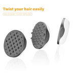 Silicone Hair Brush, Gray - Curly Hair Brush with Double-Sided Use, Different Sized Holes for Curling Afro and Short Hair, Non-Slip Twist Curl Comb for Men and Women, Travel Size