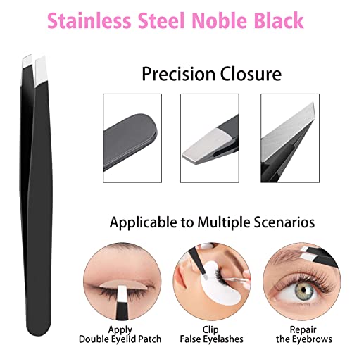 Goiple 11 PCS Wig Kit for Lace Front Wigs for Beginners, Hair Wax Stick Lace Melting Elastic Band for Wigs, Edge Laying Scarf, Eyebrow Razor, Tweezer, Edge Brush, Wig Band, Mini Scissor, Comb (Black)