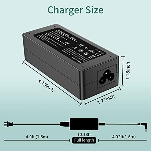 65W Replacement for HP Laptop Charger Probook, Envy, Pavilion, Stream, EliteBook, X360 Computer Charger Blue Tip Notebook PC Power Cord - 10ft