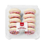 Pink Iced Frosted Sugar Cookies with Multi-Colored Rainbow Sprinkles (10 ct.) by Market Pantry