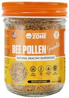Bee Pollen Supplement 100% Natural Raw Bee Pollen Granules Fermented Pollen Multivitamin, Probiotic Superfood, Vital Proteins, Amino Acids, Immune Support &Energy 5.2 oz