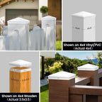 SIEDiNLAR 4x4 Pyramid Post Caps Waterproof Outdoor 4x4 Post Cover, Fits 4x4 3.5x3.5 Vinyl Wood Posts for Fence Deck Mailbox Patio (White, 12 Pack)