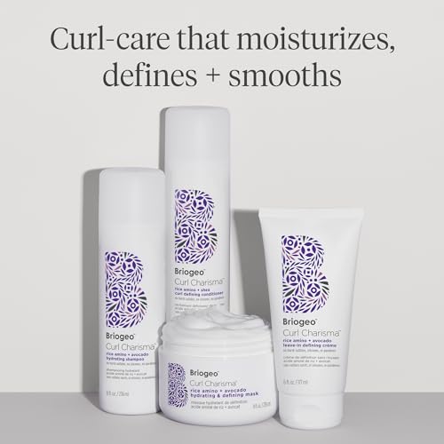 Briogeo Curl Charisma Rice Amino + Avocado Hydrating Conditioner, Define and Moisturize Wavy, Curly, and Coily Hair, Minimize Frizz, Sulfate-free, Vegan, Cruelty-Free
