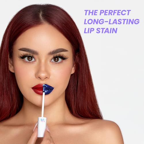 Wonderskin Wonder Blading Lip Stain Masque - Long Lasting, Waterproof and Transfer Proof Red Lip Tint, Matte Finish Peel Off Makeup (Hayley Masque)