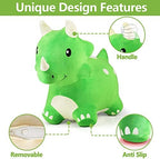 iPlay, iLearn Bouncy Pals Dinosaur Hopper Toy 2 Year Old Boy, Toddler Plush Bounce Animals, Ride on Bouncing Triceratops for Kids, Outdoor Hopping Horse Bouncer, Cool Birthday Gifts 3 4 5 6 Yr Girls