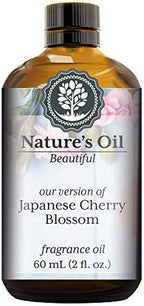 Japanese Cherry Blossom Fragrance Oil (60ml) for Perfume, Diffusers, Soap Making, Candles, Lotion, Home Scents, Linen Spray, Bath Bombs, Slime