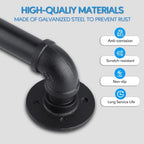 Pipe Stair Handrail, 3 Ft Metal Staircase Handrail, Black Galvanized Industrial Iron Hand Rail for Indoor & Outdoor Wall Mount Support, Wall Hand Railing,Safety Handle, Steps Baluster(HR01)
