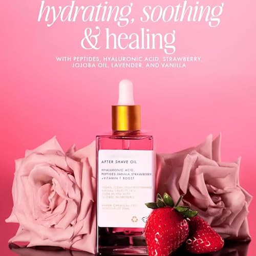 Strawberry Vanilla After Shave Oil, Women for Smooth Skin, Soft Serve After Shave Oil, After Shave Oil Strawberry, Soft Serve After Shave Oil, Prevent Ingrown Hairs & Dryness