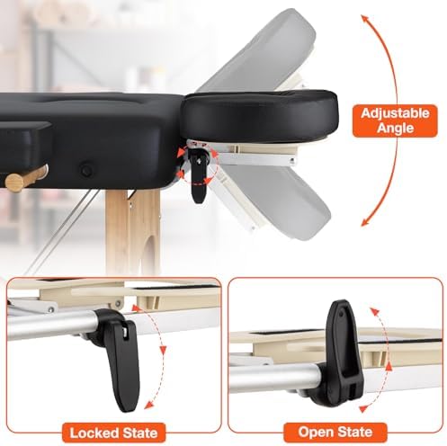 Udefineit Adjustable Massage Table Face Cradle & Pillow, SPA Massage Table/Bed/Chair Headrest Platform with Face Pillow, Massage Home Mattress Top Massage Kit Head Face Rest Support & Face Cushion