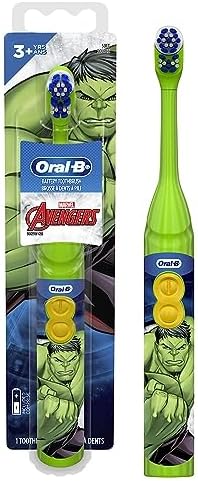 Oral-B Kid's Battery Toothbrush Featuring Marvel's Avengers, Soft Bristles, for Kids 3+ (Character May Vary) (Pack of 2)
