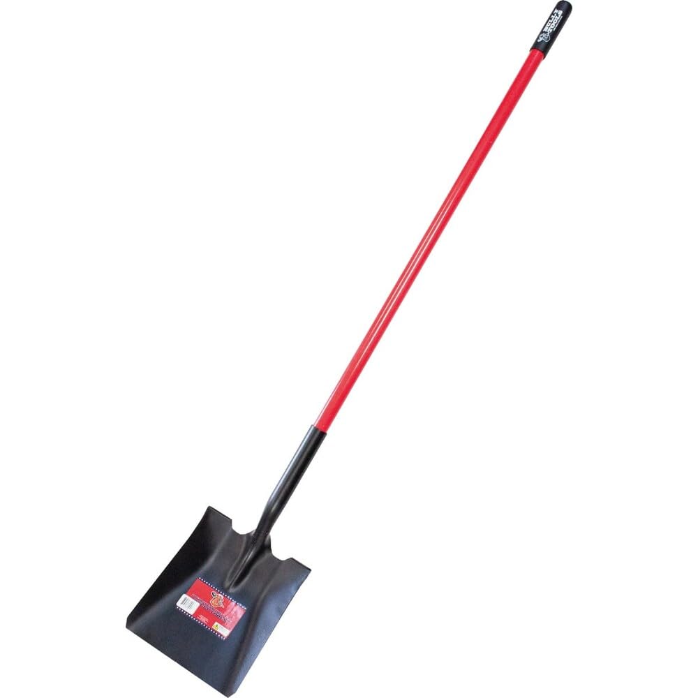 Bully Tools 14-Gauge Square Point Gardening Shovel, 60" Fiberglass Handle