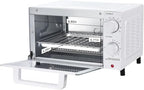Mainstays 4 Slices Toaster Oven with 3 Settings, includes Baking Rack and Pan, Arctic White, New