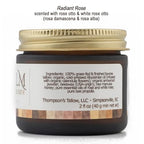 Thompson’s Tallow – Beef Tallow for Skin, 100% Grass-Fed Whipped Tallow Balm Moisturizer with Abyssinian Oil, Manuka Honey & Propolis, Herb-Infused, USA Handmade, Rose