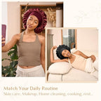 YANIBEST Satin Bonnet for Sleeping Women Double Layer Hair Silk Bonnets for Sleeping with Elastic Band