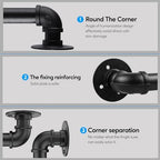 Pipe Stair Handrail, 3 Ft Metal Staircase Handrail, Black Galvanized Industrial Iron Hand Rail for Indoor & Outdoor Wall Mount Support, Wall Hand Railing,Safety Handle, Steps Baluster(HR01)
