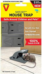 Victor M070 Easy and Safe-Set Power Kill Mouse Trap Quick and Clean Rodent Disposal - 12 Reusable Mouse Traps