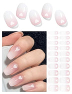 Semi Cured Gel Nail Strips |Gel Polish Nail Wraps | Gel Nail Stickers, UV Light Required-Valentine Style F