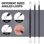 MENOLY Pimple Popper Tool Kit 10 Pcs Blackhead Remover Tool Zit Popper for Blemish, Pimple Comedone Extractor Acne Tool for Blackheads, Acnes, Whiteheads Nose Face Tools with Leather Bag