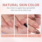 BTArtbox Short Almond Nail Tips - Soft Gel Nail Kit with Tip Primer Base, 160 pcs Brown Pre-colored Fake Nails with Gel Nail Glue and Top Coat Nail Extension Kit for Women's Gift