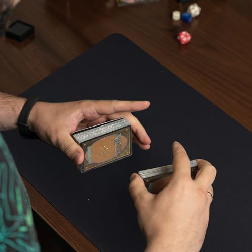 Yexiya 8 Pcs Card Game Mats 14 x 24 Inch Sublimation Blanks Playmat for Trading Board Game Smooth Rubber Playing Mat for Games, Mouse Pad (Black)