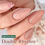 Double Rhythm Gel Nail Polish Set of 6 Colors Baby Light Pastel Milky Nail Polish Starter Kit Art DIY Salon Home (Natural Neutral Nude Pink,Kit 28)