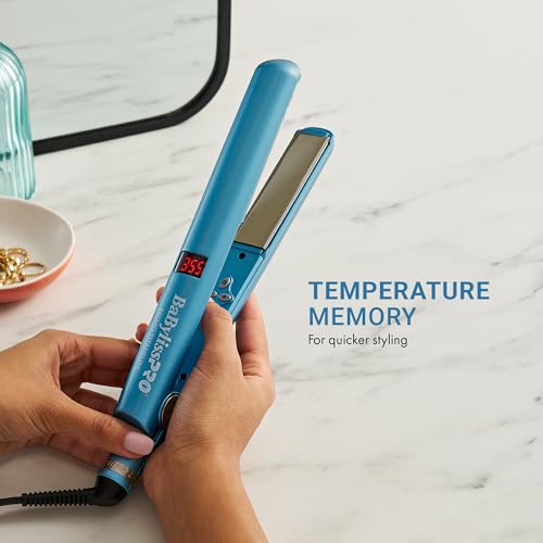BaBylissPRO Nano Titanium Flat Iron Hair Straightener, 1" Digital Hair Straightener Iron for Professional Salon Results and All Hair Types
