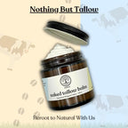 Beef Tallow for Skin | NAKED TALLOW BALM | 1 Ingredient - 100% Grass Fed Beef Tallow | Beef Tallow for Body & Face | Whipped & UNSCENTED for Sensititve Dry Skin, Babies, Eczema, Psoriasis, Rosacea (4oz)