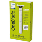 Philips Norelco OneBlade Intimate, Designed for Pubic Grooming, Trim & Shave with Extra Skin Protection, Waterproof, Model QP1924/70