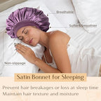 YANIBEST Bonnet for Men Hair Bonnet for Sleeping Double Layer Satin Bonnets for Black Women Curly Hair Braids